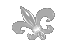 White Glass Tumbling Boy Scout Symbol