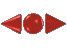 Red Glass Spinning Ball and 2 Cones