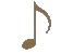 Pine Wood Spinning Musical Note