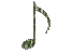 Green Marble Spinning Musical Note