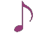 Violet Glass Spinning Musical Note