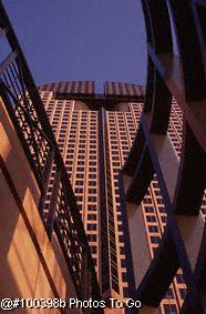 High rise w/ urban sculpture in foreground