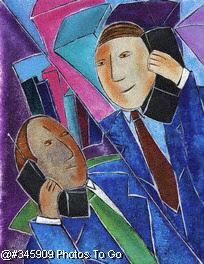 Businessmen on cell phones