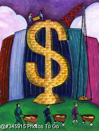 Constructing gold dollar sign