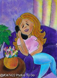 Illustration - On the phone