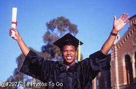 Young man celebrating college graduation