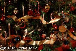 Christmas ornaments on tree