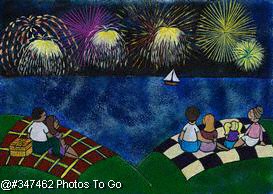 Illustration: Fourth of July fireworks