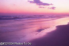 Sunset along beach