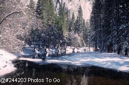 Yosemite-Ice covered pond