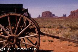 Wagon in Monument Valley, AZ