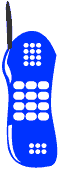 Blue cordless phone