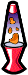 Red and orange lava lamp